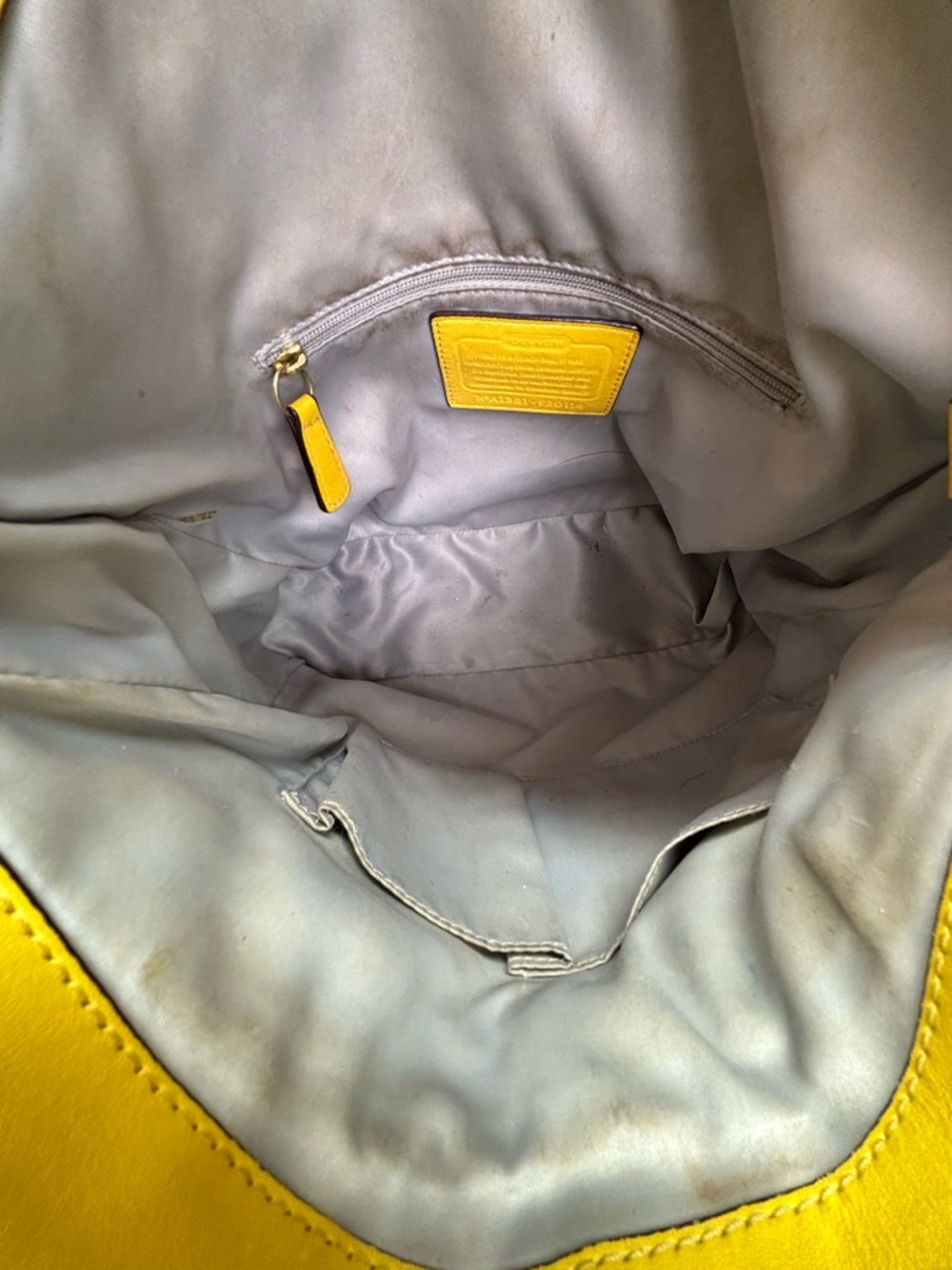 Coach Ashley Hippie Yellow Leather Shoulder Bag F20114 - Picture 15 of 16